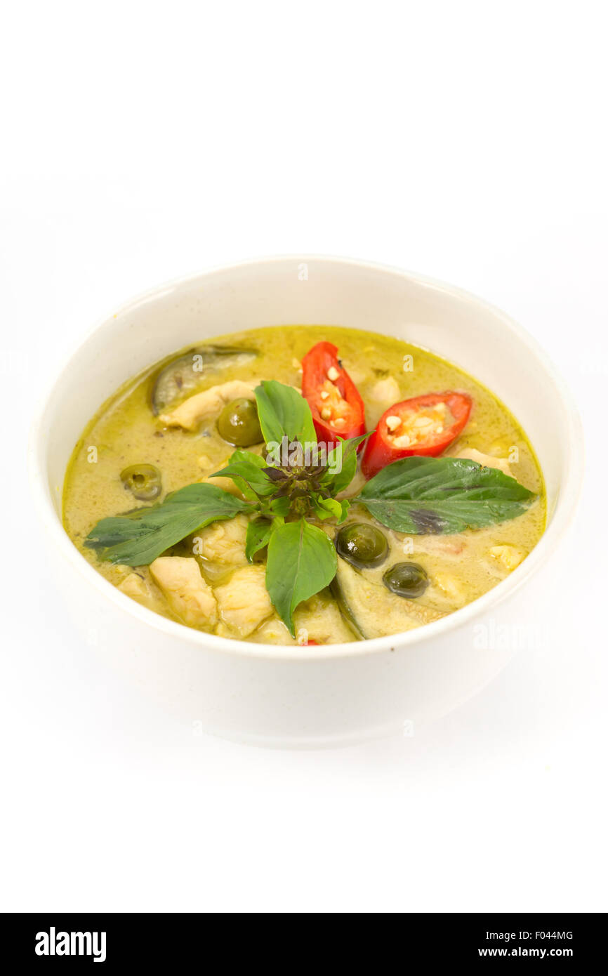 Thailand Essen grünes Curry Huhn intensiv Suppe Stockfoto