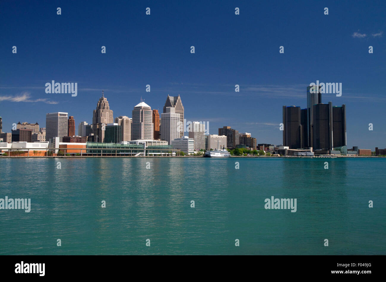 Detroit internationales Riverfront, Michigan, USA. Stockfoto