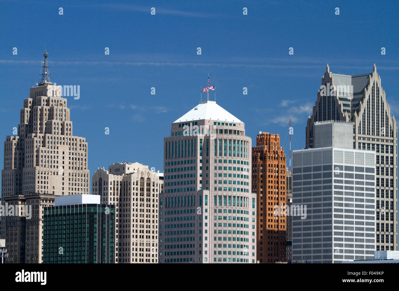 Detroit internationales Riverfront, Michigan, USA. Stockfoto
