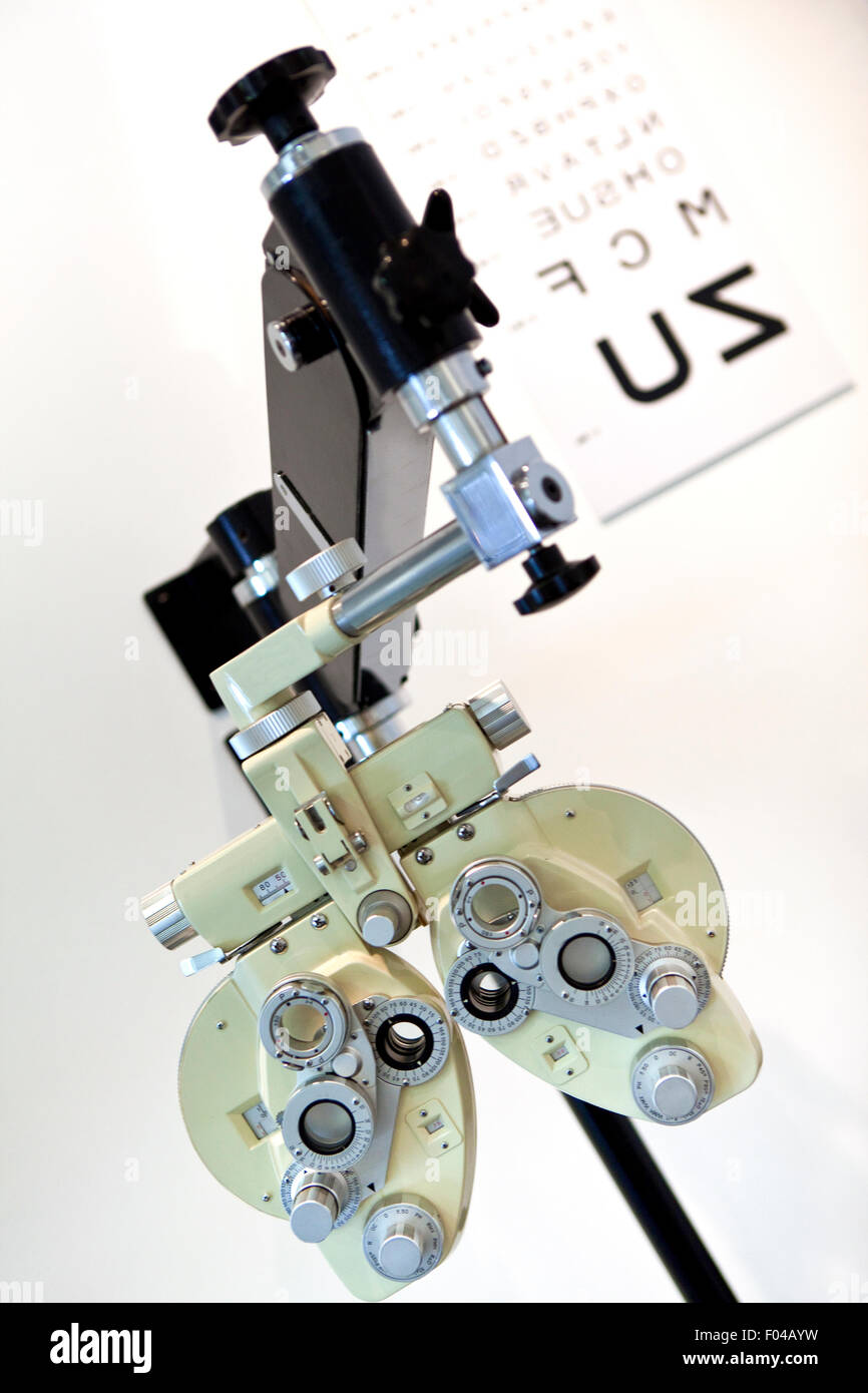 Detail der Augenheilkunde Ausrüstung für Optiker Stockfoto