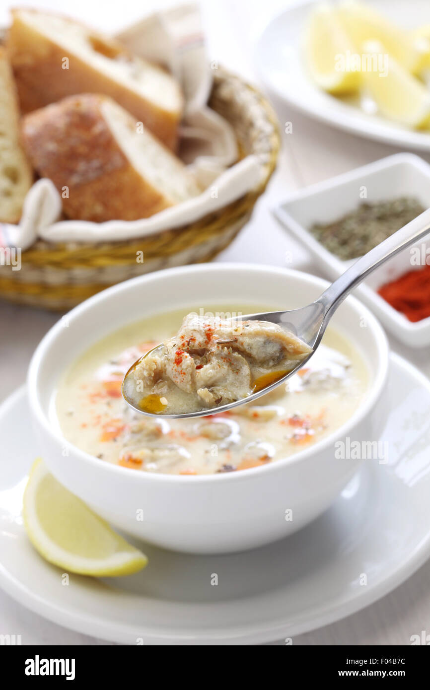 Kuttelsuppe Iskembe Corbasi, türkische traditionelle Kater Stockfoto