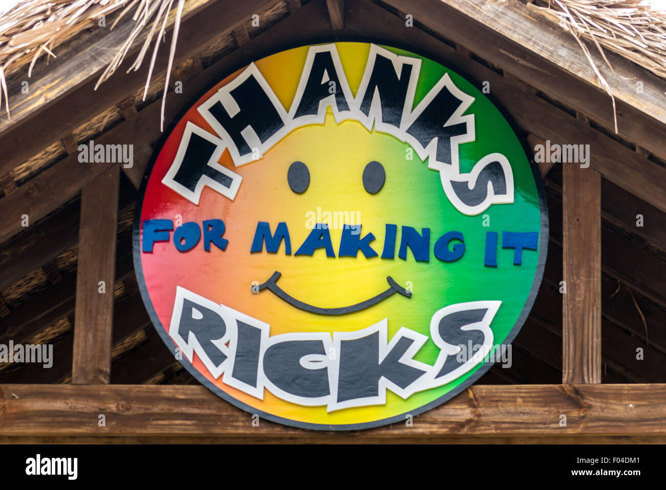 Negril, Jamaika - 30. Mai 2015: Melden Sie sich beim Beenden von Rick's Cafe in Negril, Jamaika. Stockfoto