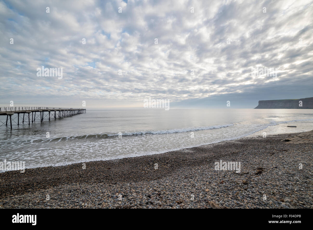 Saltburn Pier und Jagd Cliff, North Yorkshire. Stockfoto