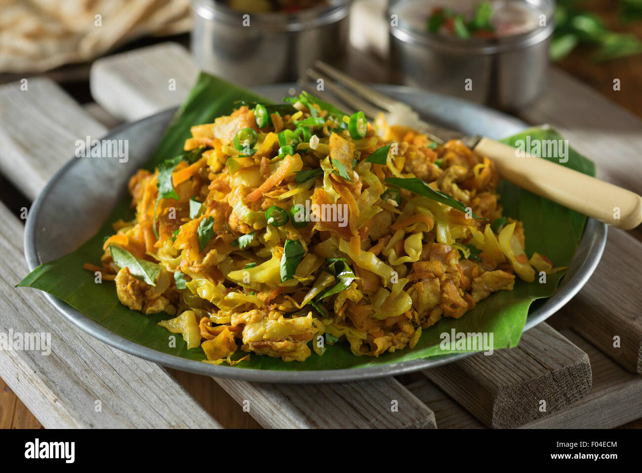 Kottu Roti. Süd-Indien Sri Lanka Straße Nahrung. Stockfoto