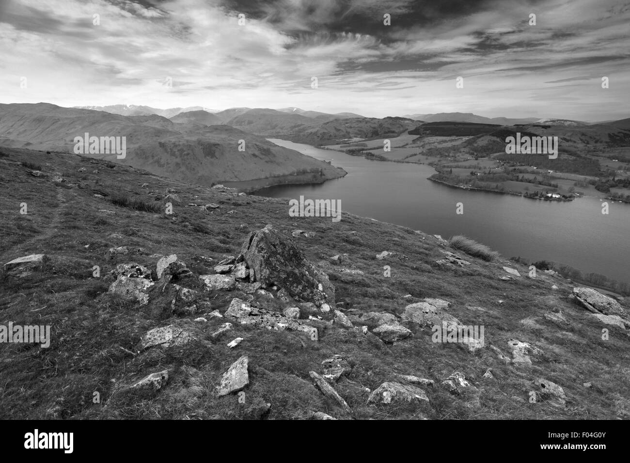 Ullswater aus Bonscale fiel, Lake District Nationalpark, Grafschaft Cumbria, England, UK. Stockfoto