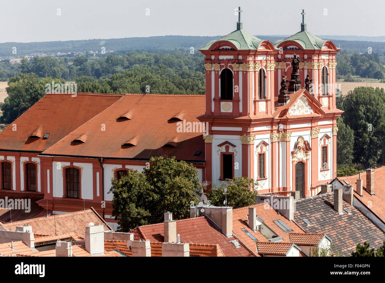 Jesuitenkirche und College, der Verkündigung der Jungfrau Maria, Litomerice, Nord-Böhmen, Tschechische Republik Stockfoto