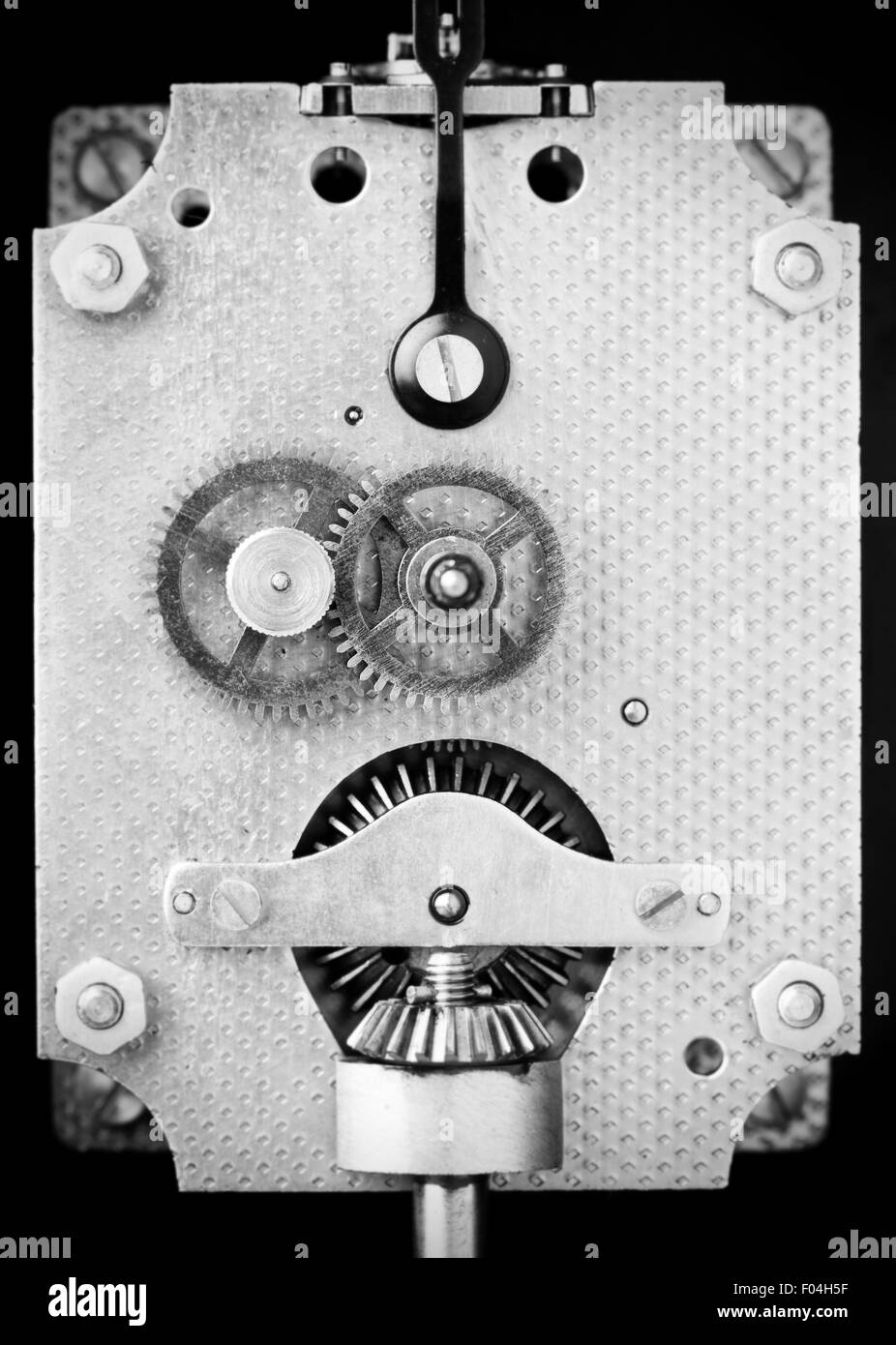 Uhrwerk, Marinechronometer, schwarz / weiß Foto Stockfoto