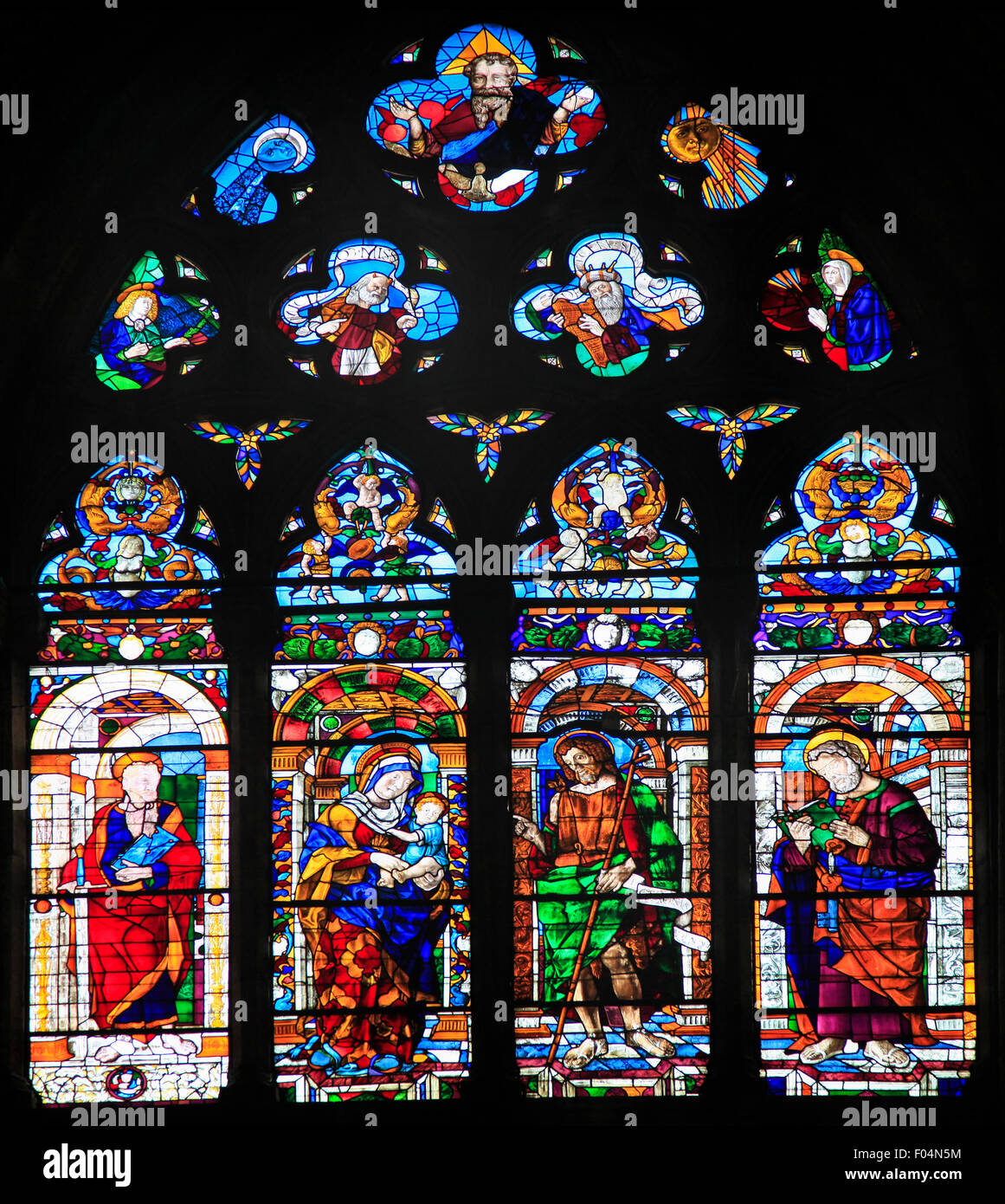Kirche San Zanipolo Fleck Glas, Venedig, Italien Stockfoto