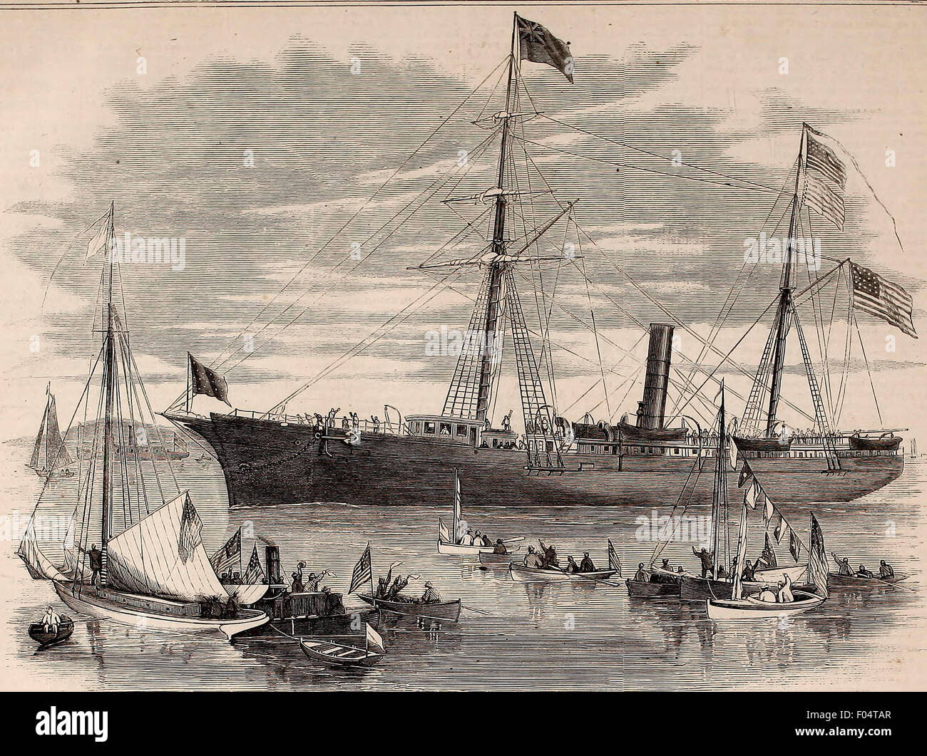 Segeln von der Dampfer Somerset aus Baltimore, Maryland, Samstag, 30. September 1865 für Liverpool UK Stockfoto