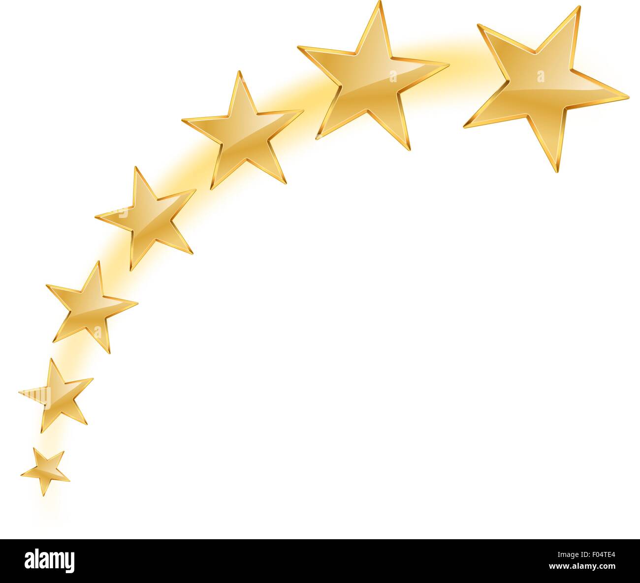 Vektor-Illustration von "goldene Sterne" fliegen auf weiß Stock Vektor