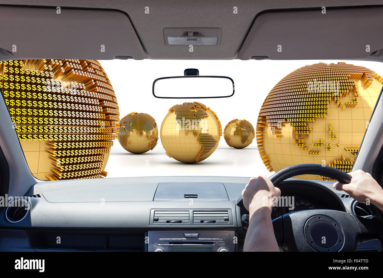 Treibt der Geld-Welt Stockfoto