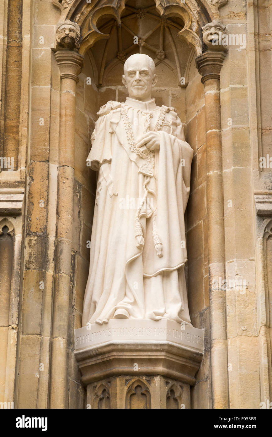 Statue von Prinz Philip, Herzog von Edinburgh, in der Kathedrale von Canterbury von Bildhauer Nina Bilbey beauftragt, Queen's Diamond Jubilee zu markieren. Großbritannien Stockfoto