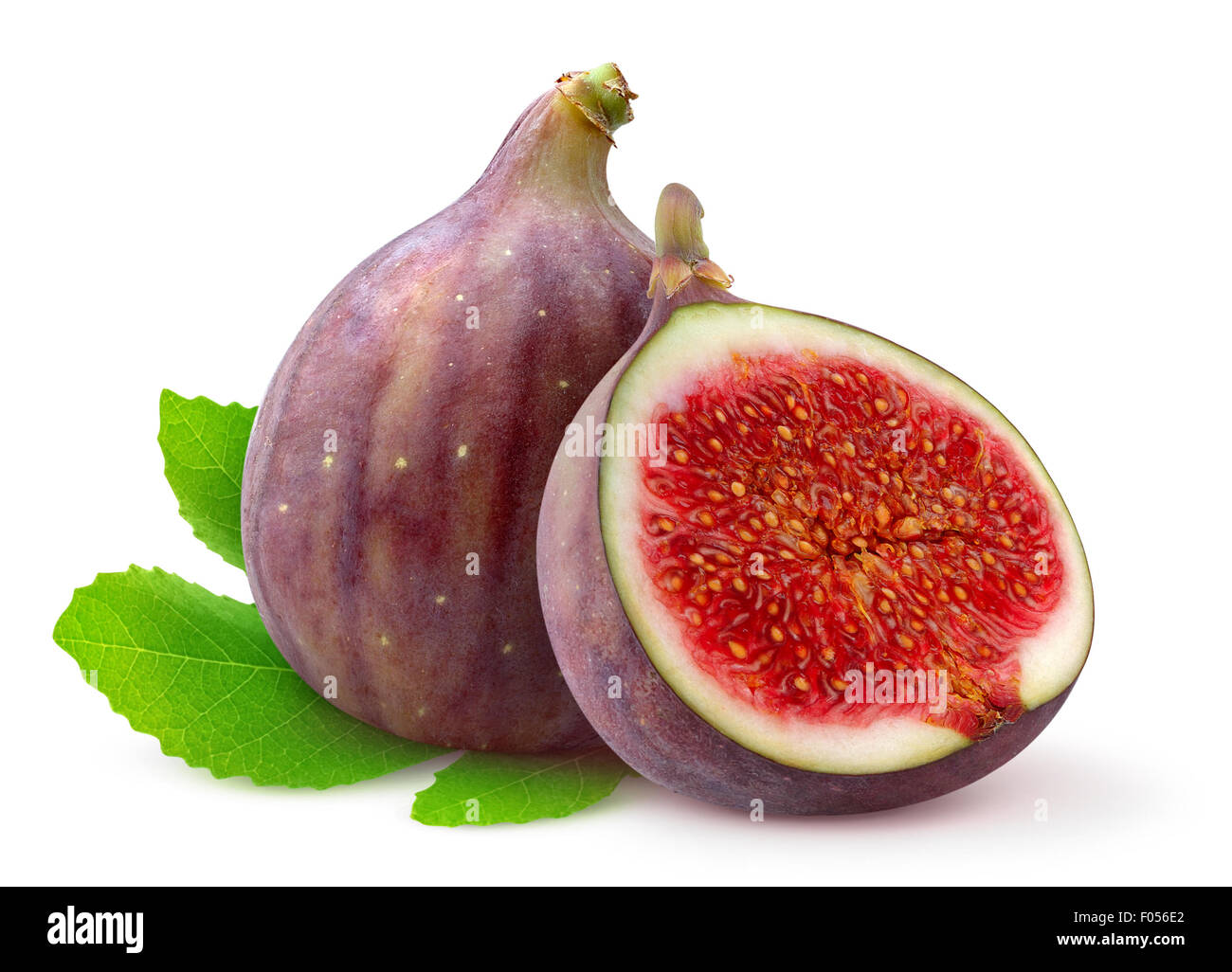 Frische Feigen, isoliert auf weiss Stockfoto