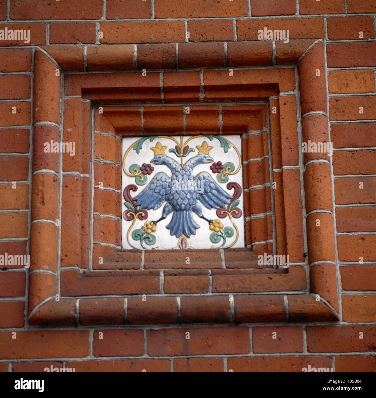 Yaroslavl Russland Alexander-Newski-Kapelle Fliese Detail Double Eagle geleitet Stockfoto