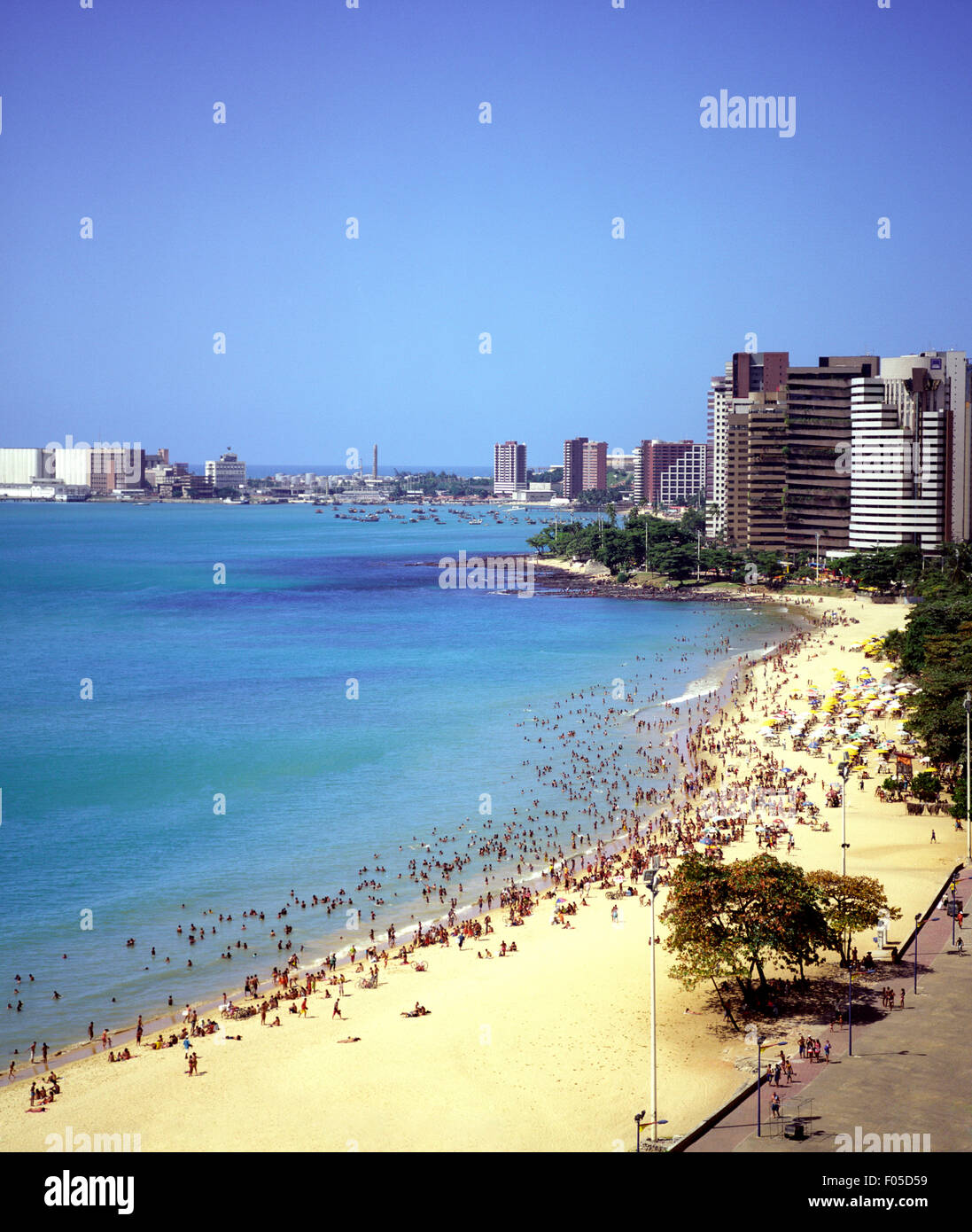 Meireles Strand von oben Fortaleza Ceara, Brasilien Stockfoto