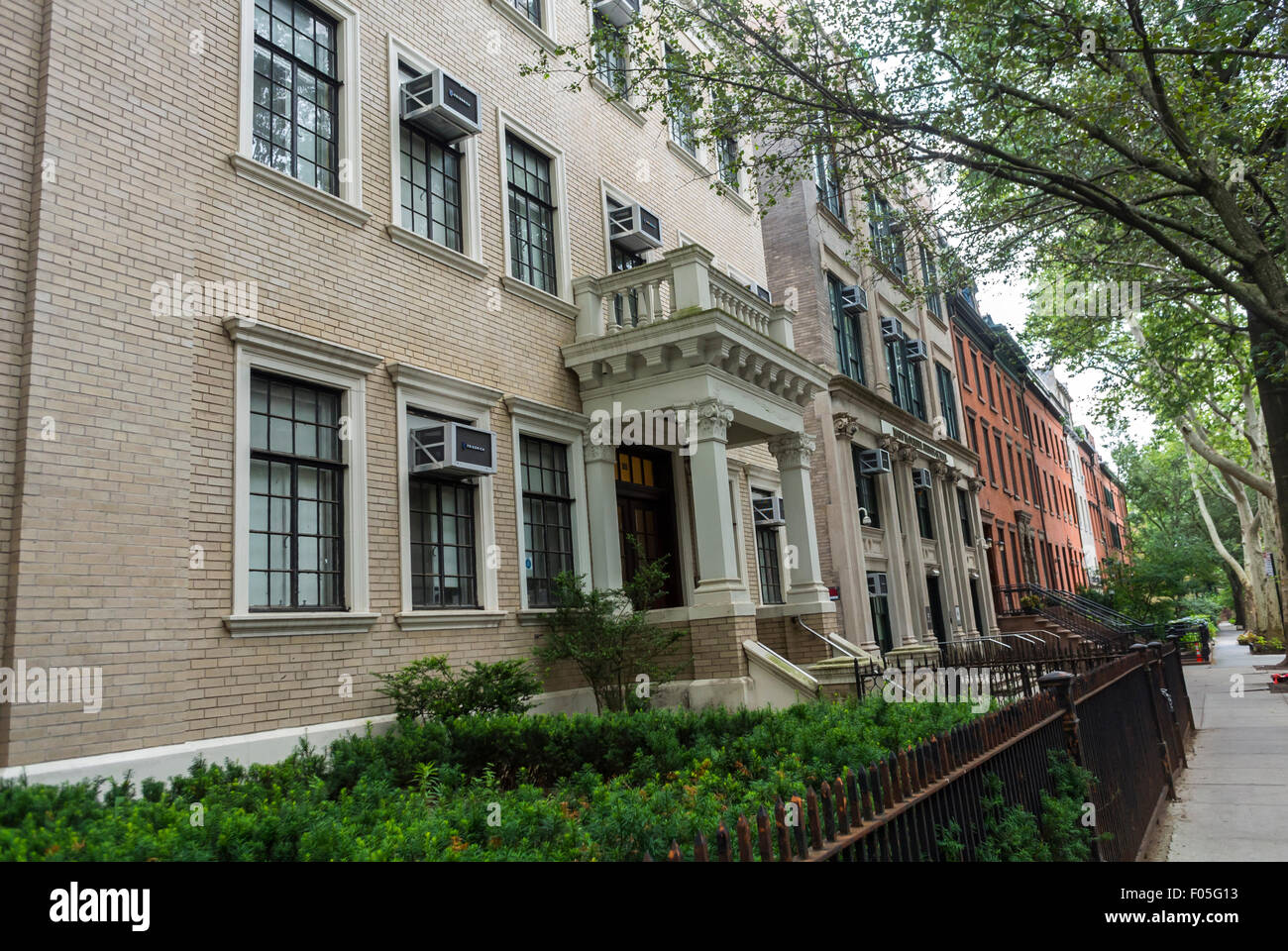 New York City, USA, Straßenszenen, „Brooklyn Heights“ Historic District, Brown Stone Houses, Apartment Buildings, Vintage usa Street Scene, Housing Street, beherbergt New yorkers Buildings Stockfoto