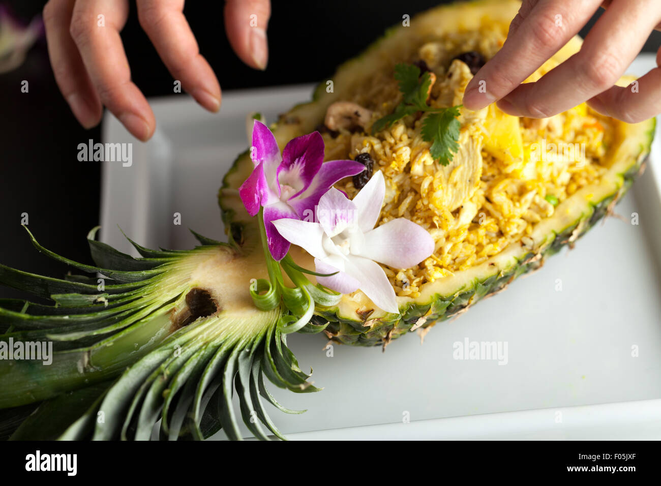 Thailändische Ananas gebratener Reis Stockfoto