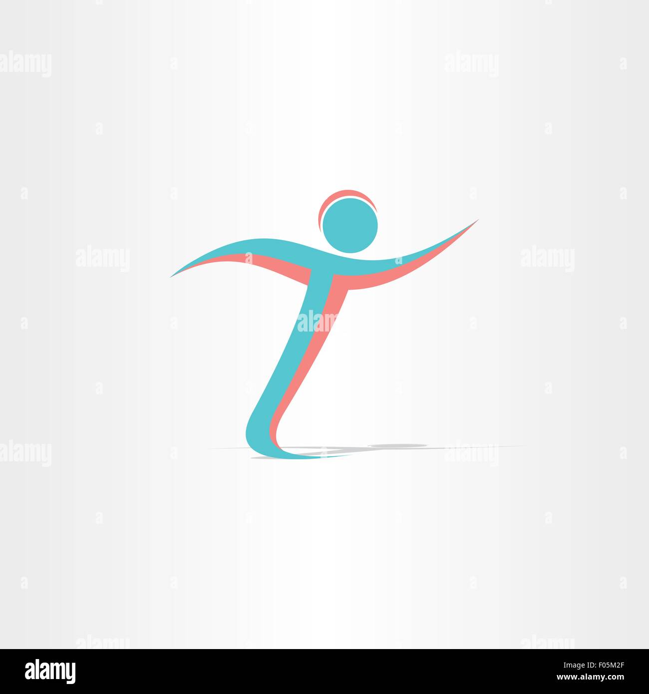 Buchstabe t Mann läuft Sportler Icon-design Stock Vektor