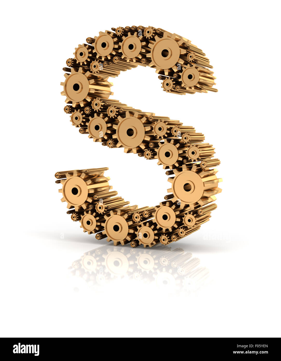 Alphabet S gebildet durch Zahnräder Stockfoto