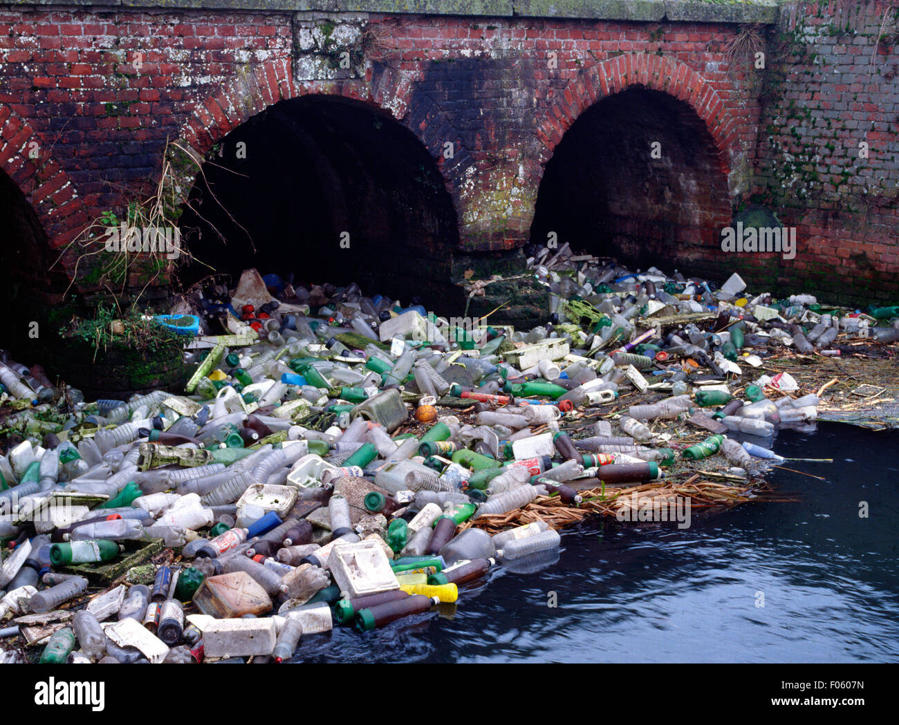 Italien, Lombardei, Provinz Cremona, Wasserverschmutzung. Stockfoto