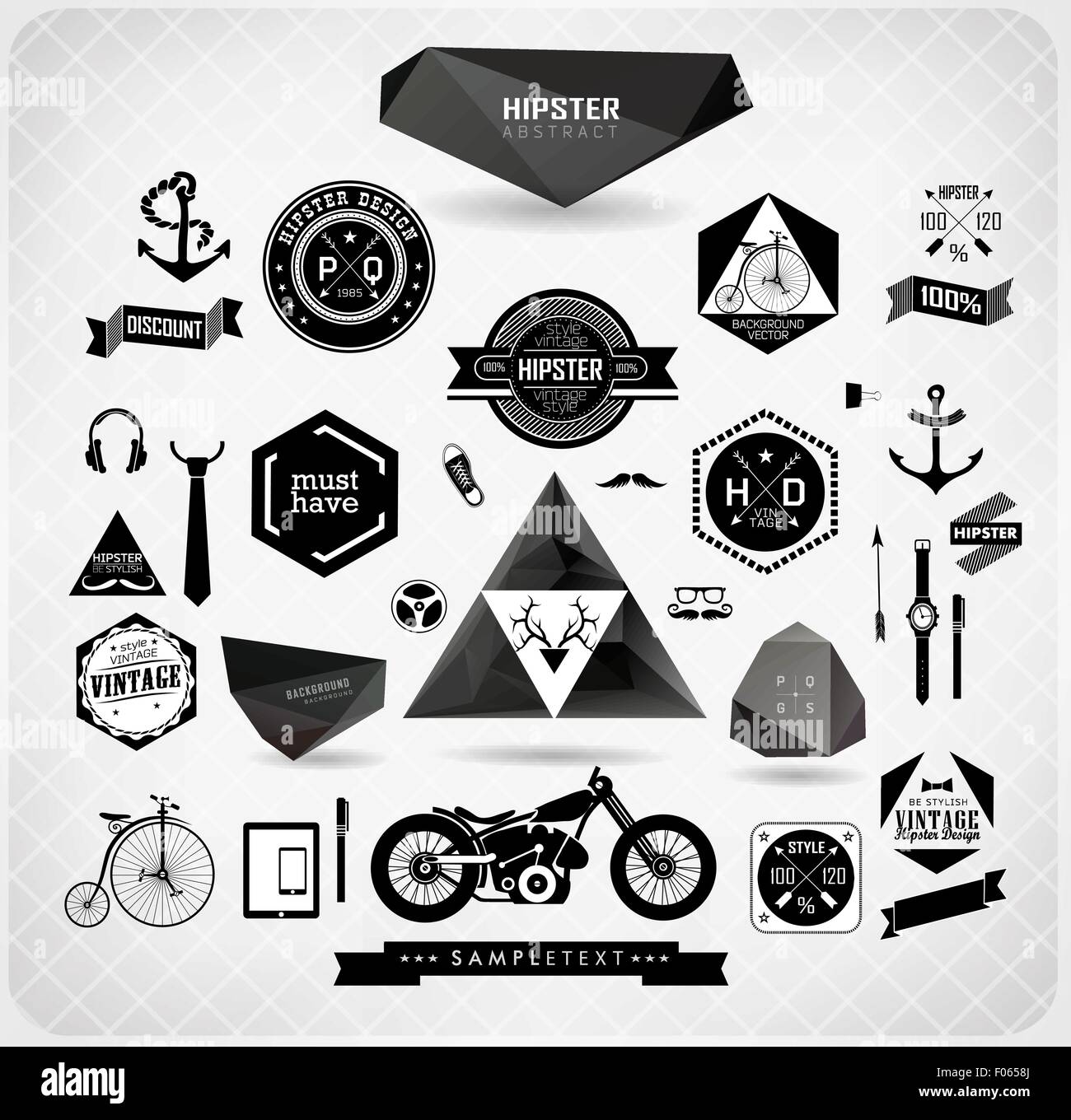 Satz von Hipster Vintage retro-label Stock Vektor