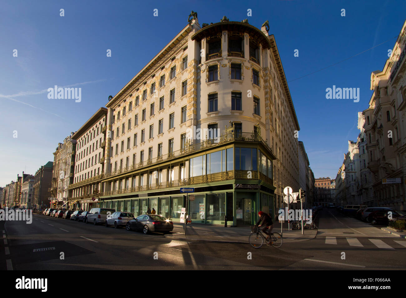 Appartementhaus Nr. 38 (Linke Wienzeile 38) vom Architekten Otto Wagner Stockfoto