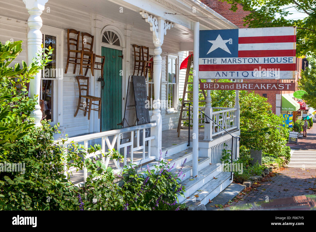 Marston Haus Antiquitäten auf der Route 1 in Wiscasset, Maine Stockfoto