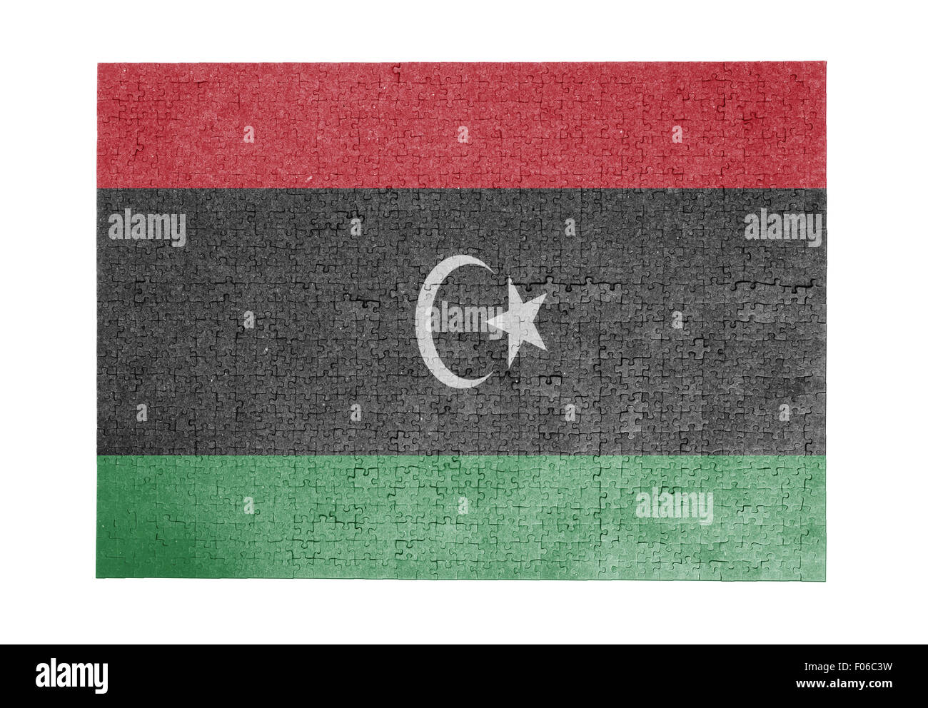 Große Puzzle von 1000 Stück - Flag - Libyen Stockfoto