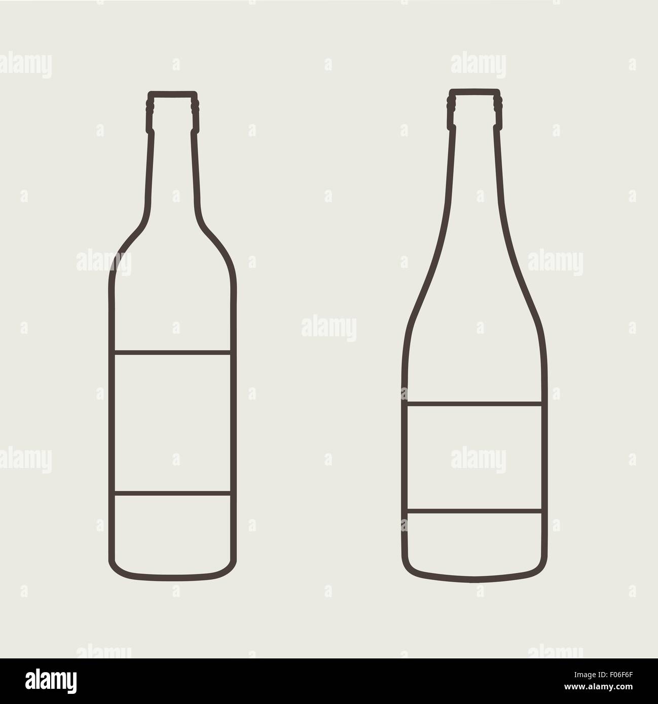Weinflasche Zeichen gesetzt. Flasche-Symbol Stock-Vektorgrafik - Alamy
