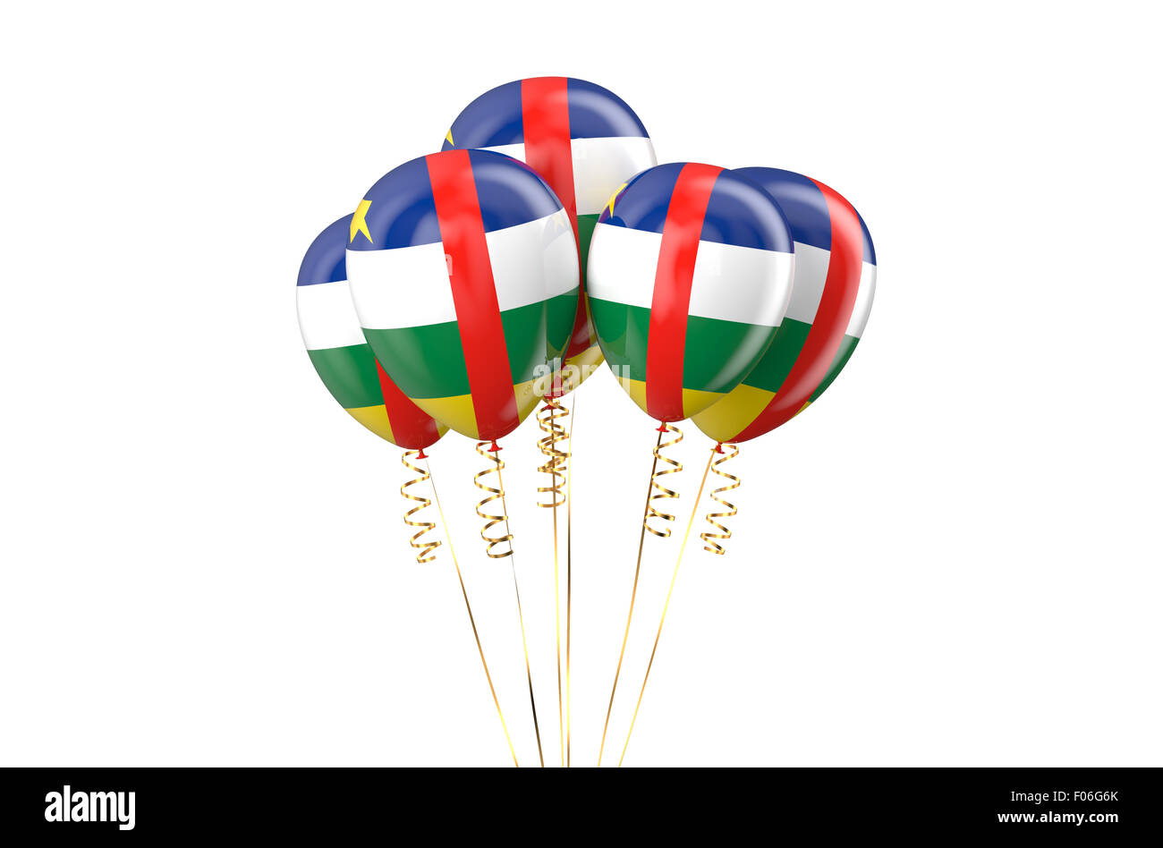 Zentralafrikanische Republik Auto patriotische Luftballons, Urlaub-Konzept Stockfoto