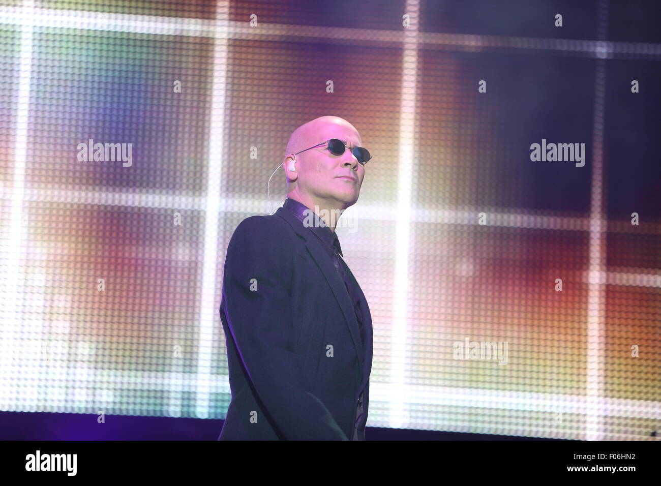 Macclesfield, Cheshire, UK. 8. August 2015. Human League treten live bei Rewind Festival Nord in Capesthorne Hall. Bildnachweis: Simon Newbury/Alamy Live-Nachrichten Stockfoto