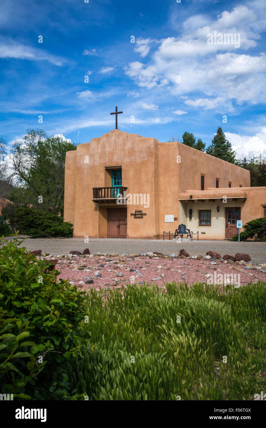 Die ersten presbyterianischen Kirche in Taos, New Mexico, USA. Stockfoto