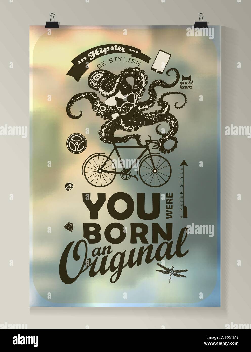 Hipster Anführungsstrich Infographic Hintergrund Stock Vektor