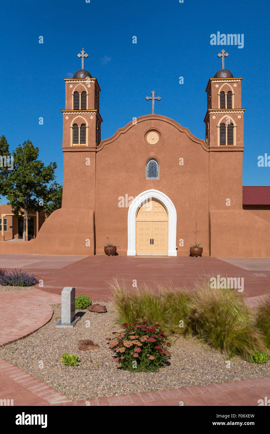 Die alten San Miguel Mission Kirchenkomplex in Socorro, New Mexico, USA. Stockfoto