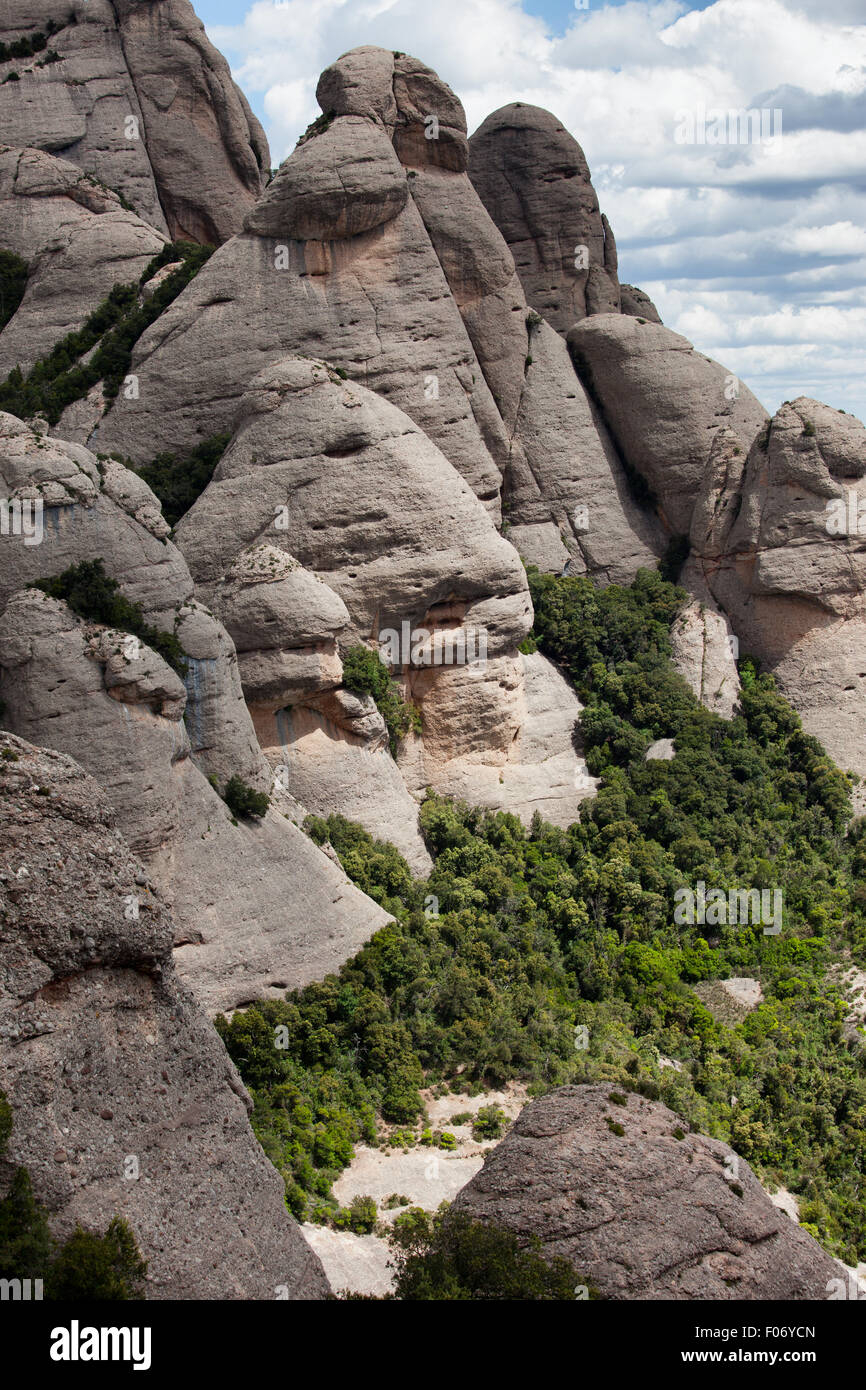 Montserrat Berglandschaft in Katalonien, Spanien. Stockfoto