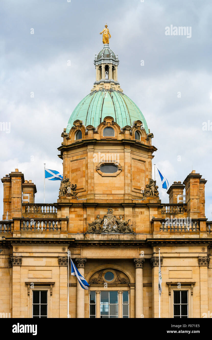 Details der Architektur auf das Hauptquartier der Bank of Scotland, The Mound, Edinburgh, Scotland, UK Stockfoto