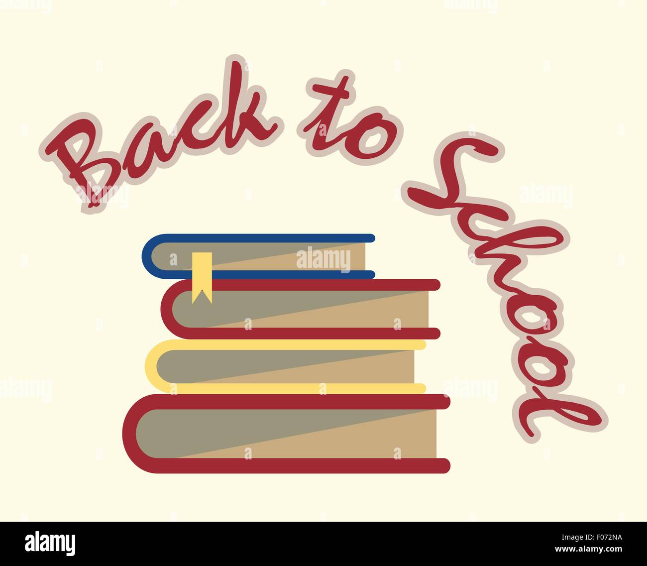 Bücher zurück zu Schule Zeichen Vektor-Hintergrund illustration Stock Vektor