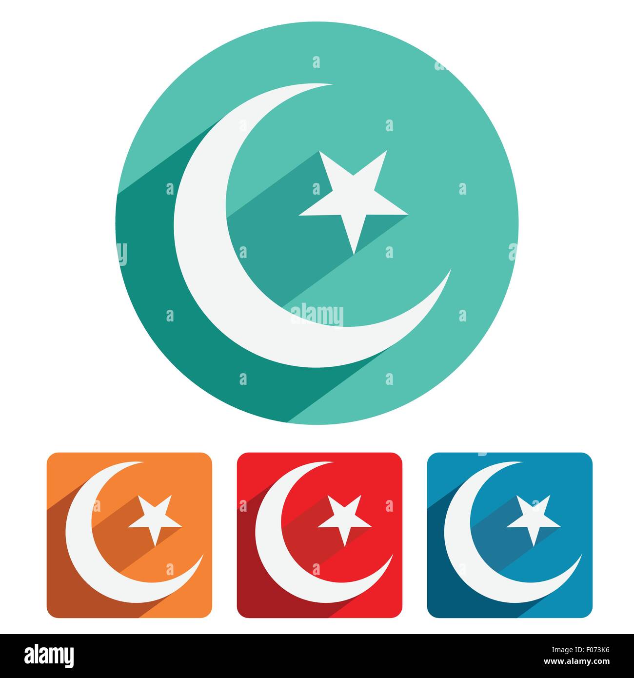 Islam-Symbol Symbol flaches Design Vektor-Illustration. Stock Vektor
