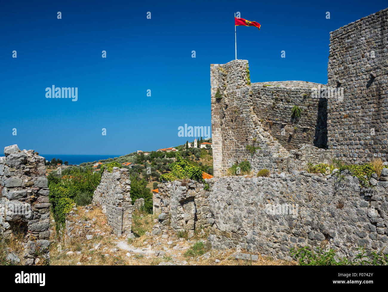 Die Ruinen der alten Stadt Bar, Montenegro, Balkan Stockfoto