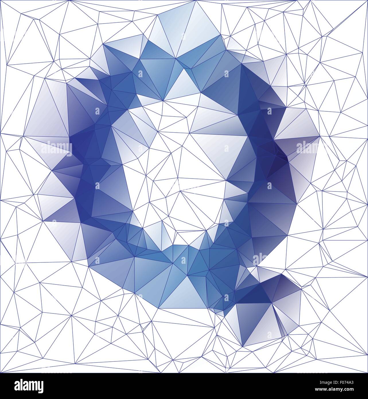 Abstrakte Frozen Buchstabe Q low-Poly Design gradient EPS10 Vektor-Illustration. Stock Vektor