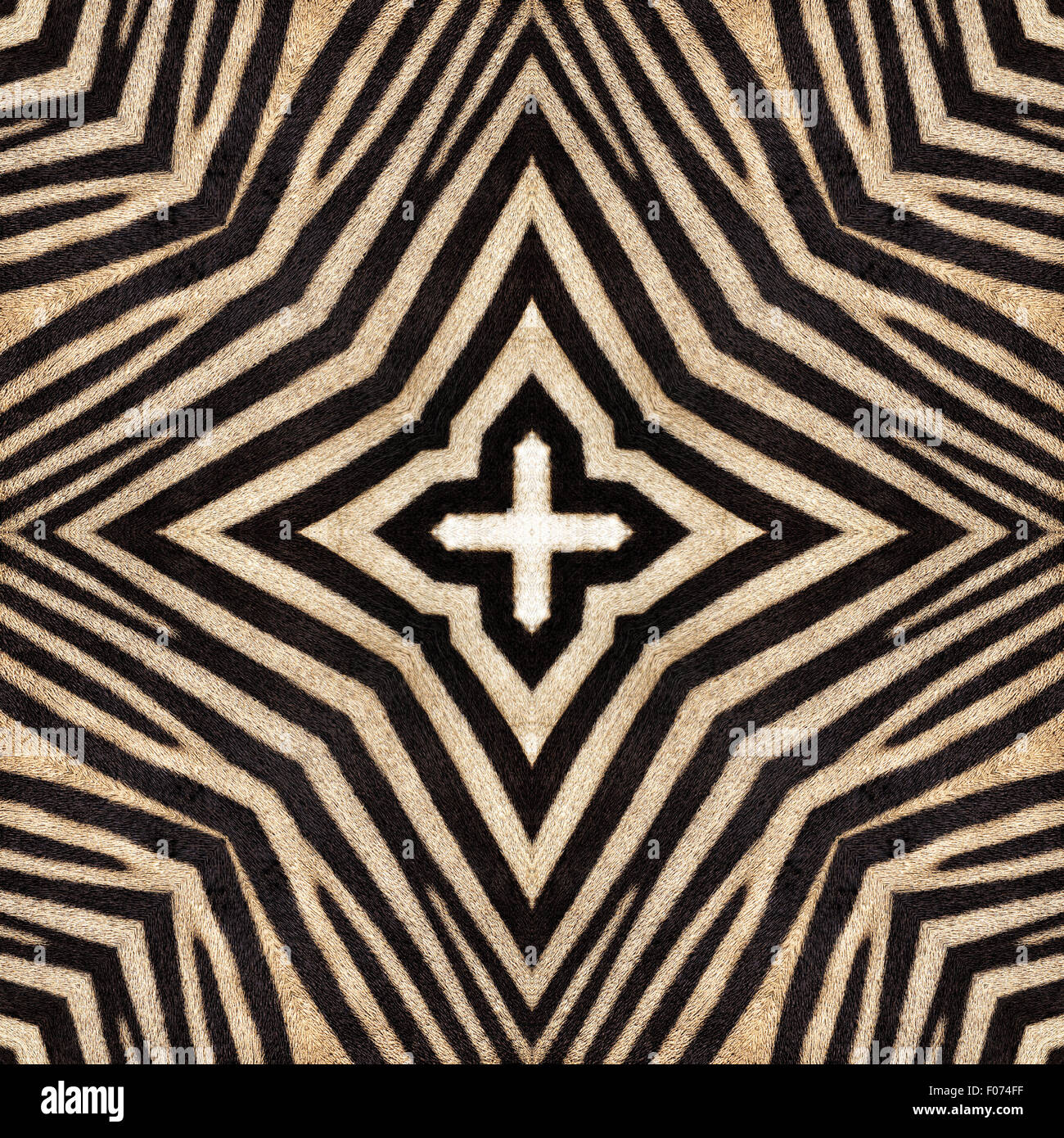 Kaleidoskop abstrakte nahtlose Hintergrund der Zebrastreifen. Schöne natürliche Fellmuster. Stockfoto