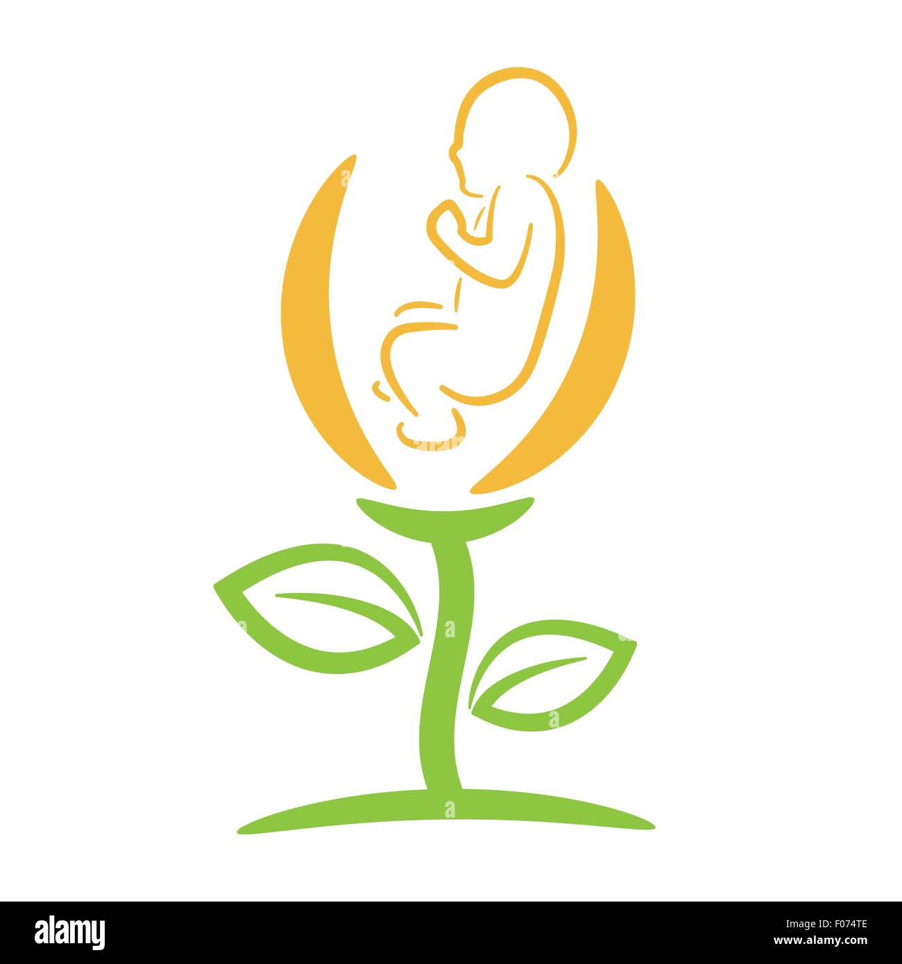 Neugeborenes Kind in Blume Vektor-illustration Stock Vektor