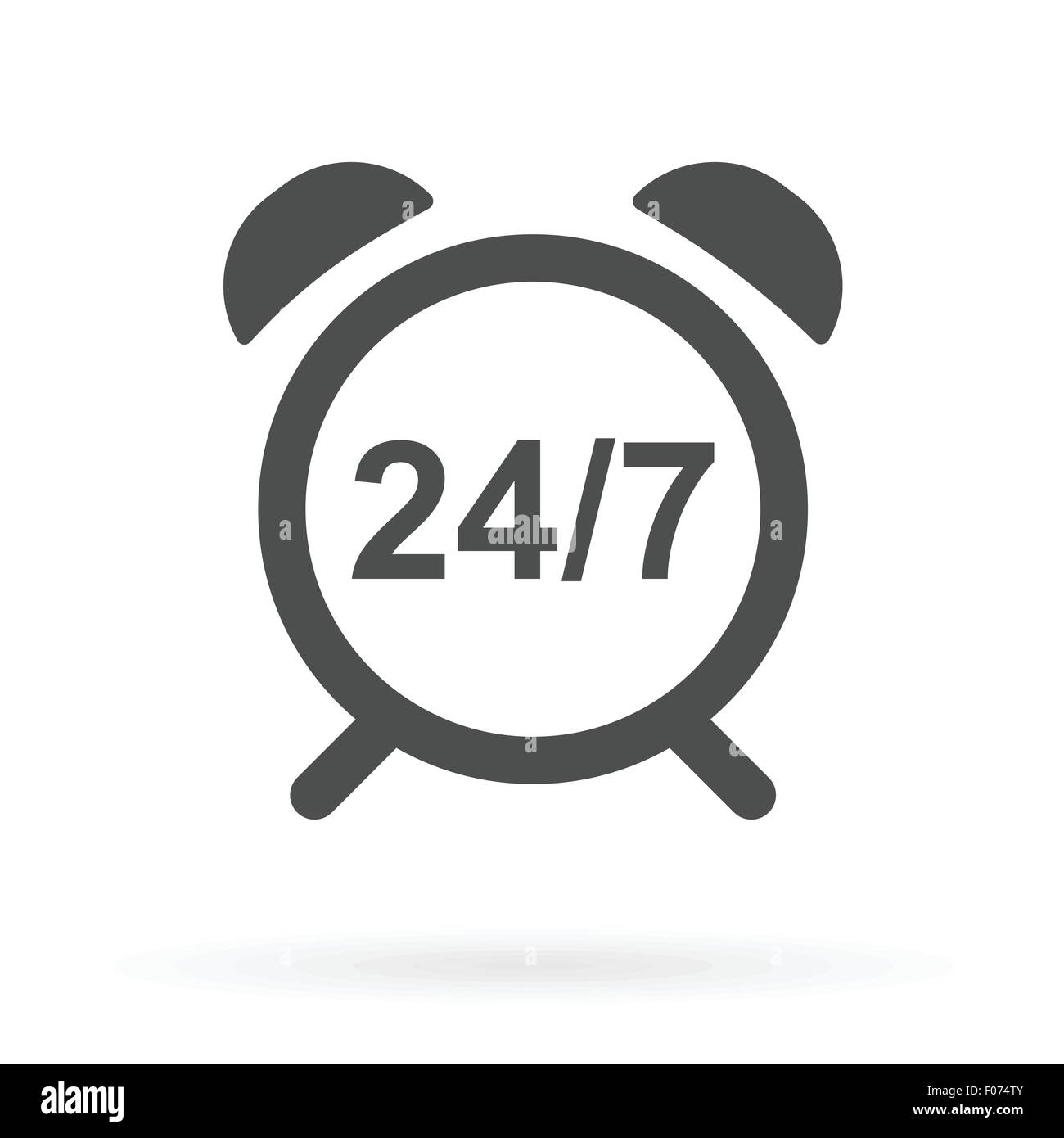 Wecker mit 24/7 Zahlen als live-online-Support-Symbol-Vektor-illustration Stock Vektor