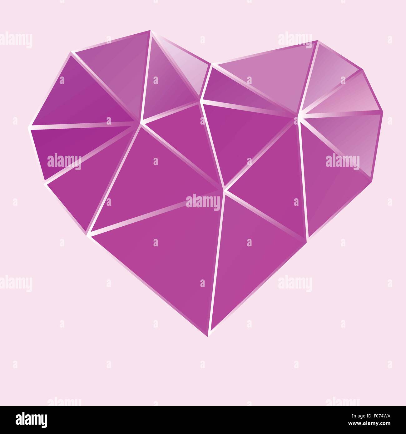 Purple Heart low-Poly-Design-Vektor-Illustration. Stock Vektor