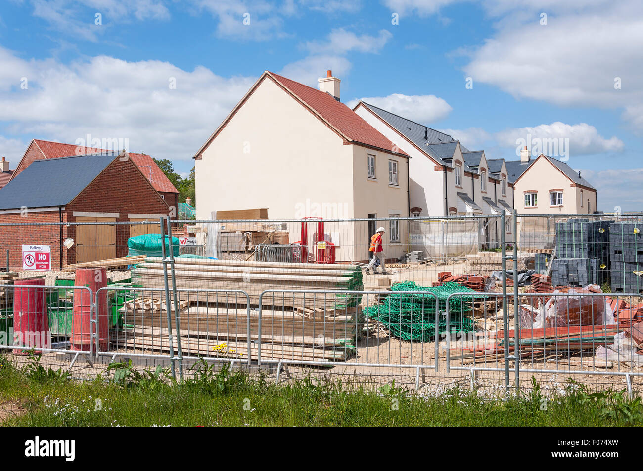 Bellway Sächsische Felder neue Gehäuse Entwicklung, Bicester, Oxfordshire, England, Vereinigtes Königreich Stockfoto