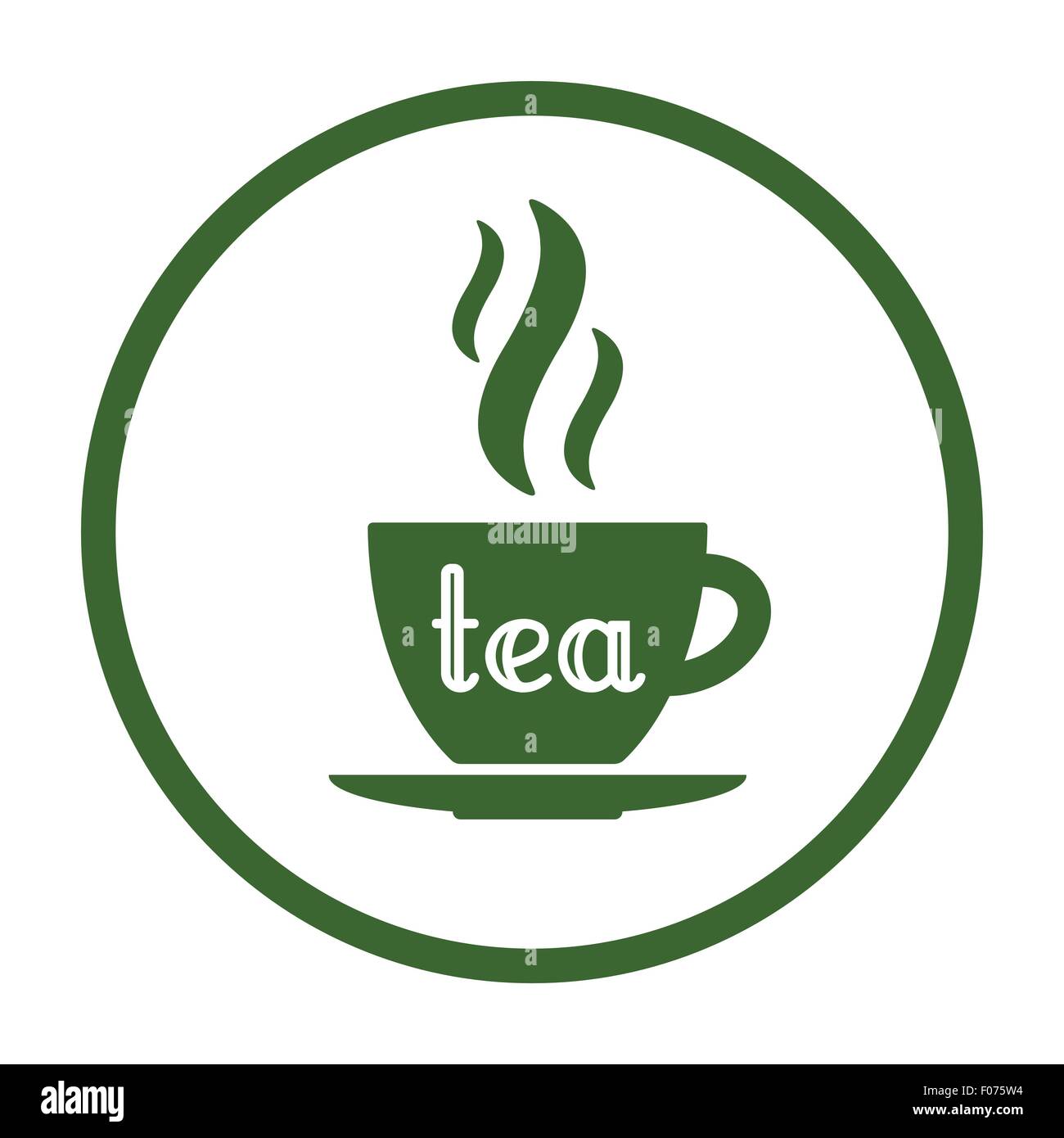 Tasse heißen Tee als Tee-Zeit-Symbol-Vektor-illustration Stock Vektor