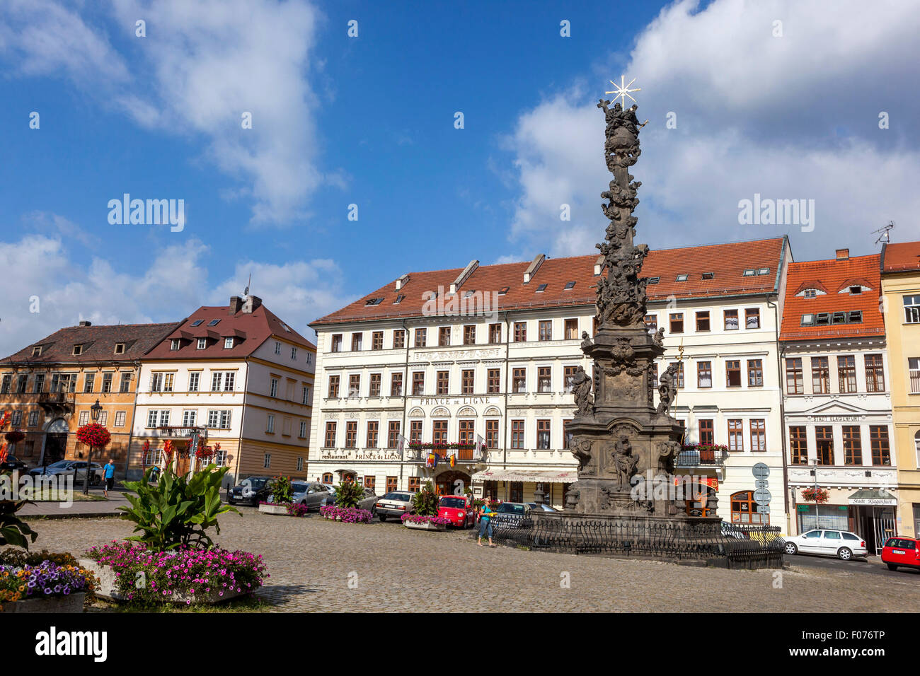 Barocke Säule, Teplice Kurstadt Tschechische Republik Stockfoto