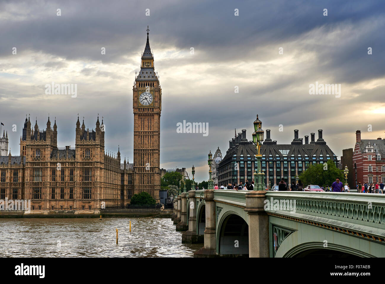 Palast von Westminster und Westminster Bridge, London, Vereinigtes Königreich, Europa Stockfoto
