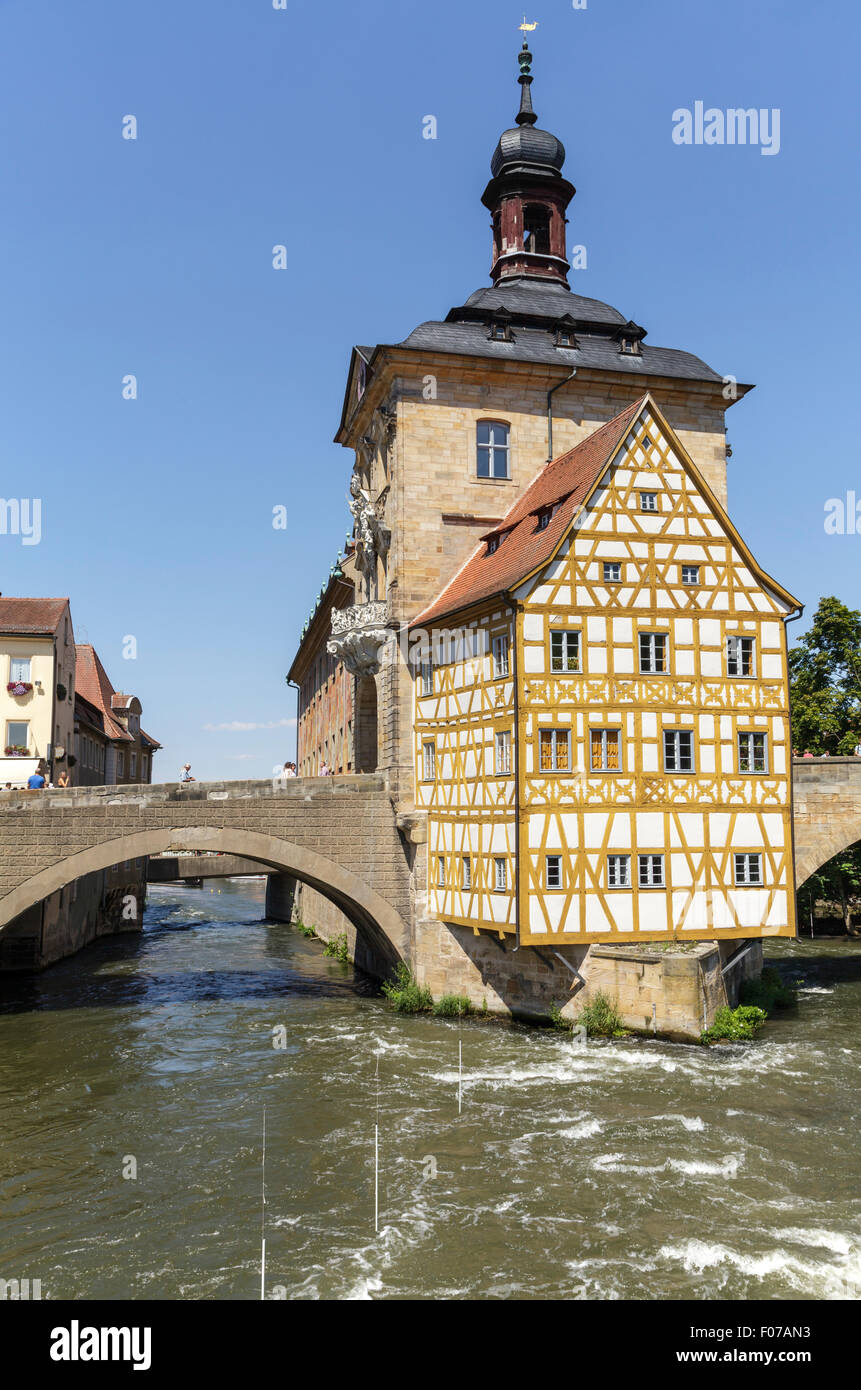 Altes Rathaus und die Obere Brücke, Bamberg, Bayern, Deutschland Stockfoto