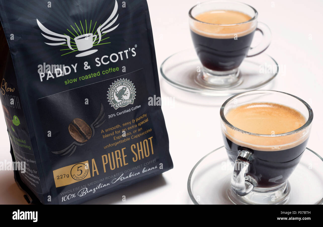 Paddy & Scott langsam gerösteten Kaffeebohnen Stockfoto